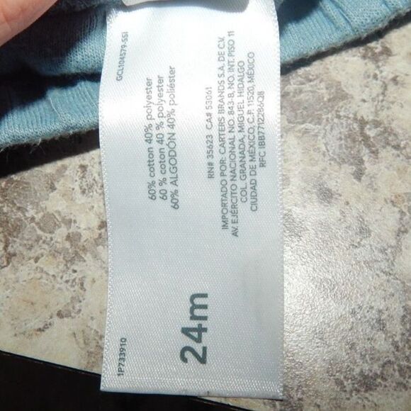 CARTER'S CHILD OF MINE infants 24 month dusty teal green blue lettuce edge pants - Picture 3 of 5